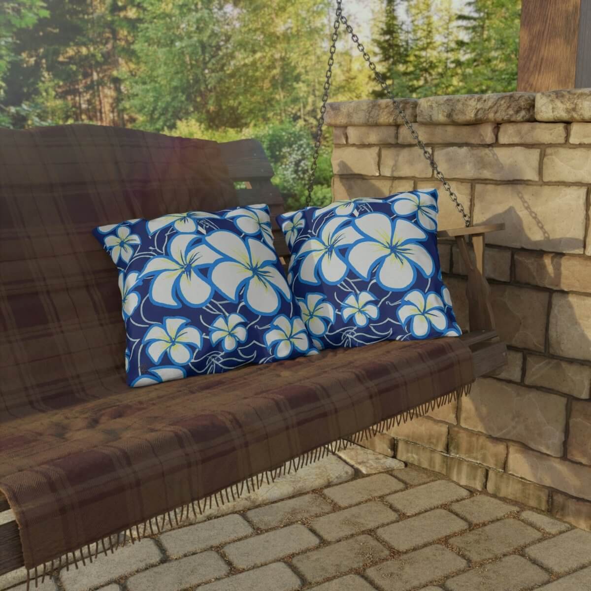Azure Escape - Outdoor Throw Pillow - The Tiki Yard - Outdoor Throw Pillows