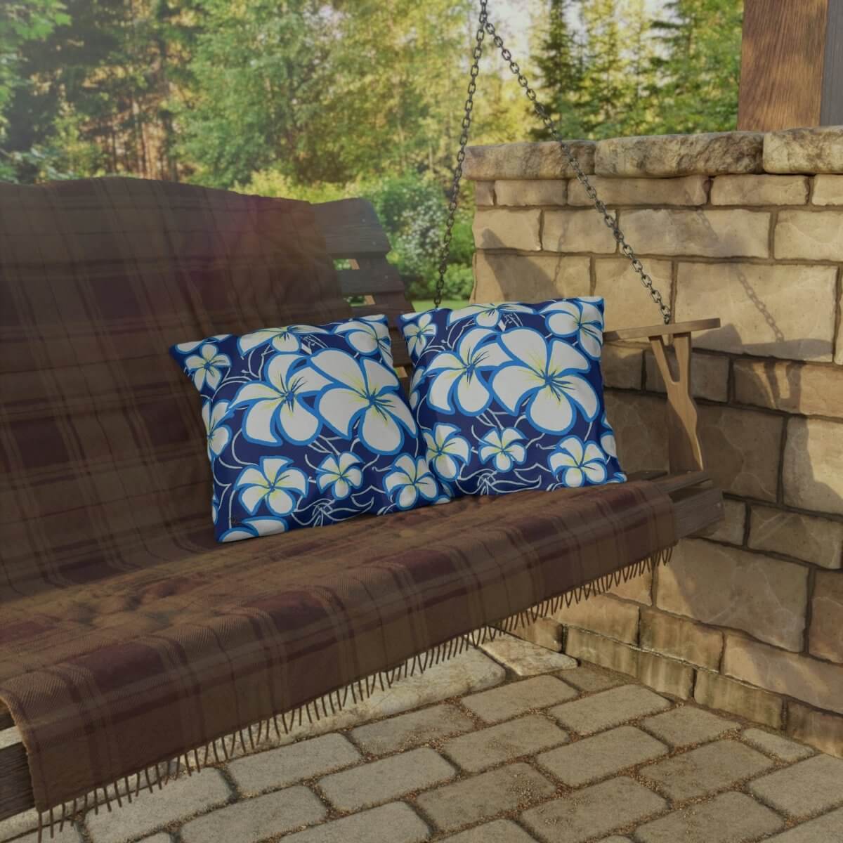 Azure Escape - Outdoor Throw Pillow - The Tiki Yard - Outdoor Throw Pillows