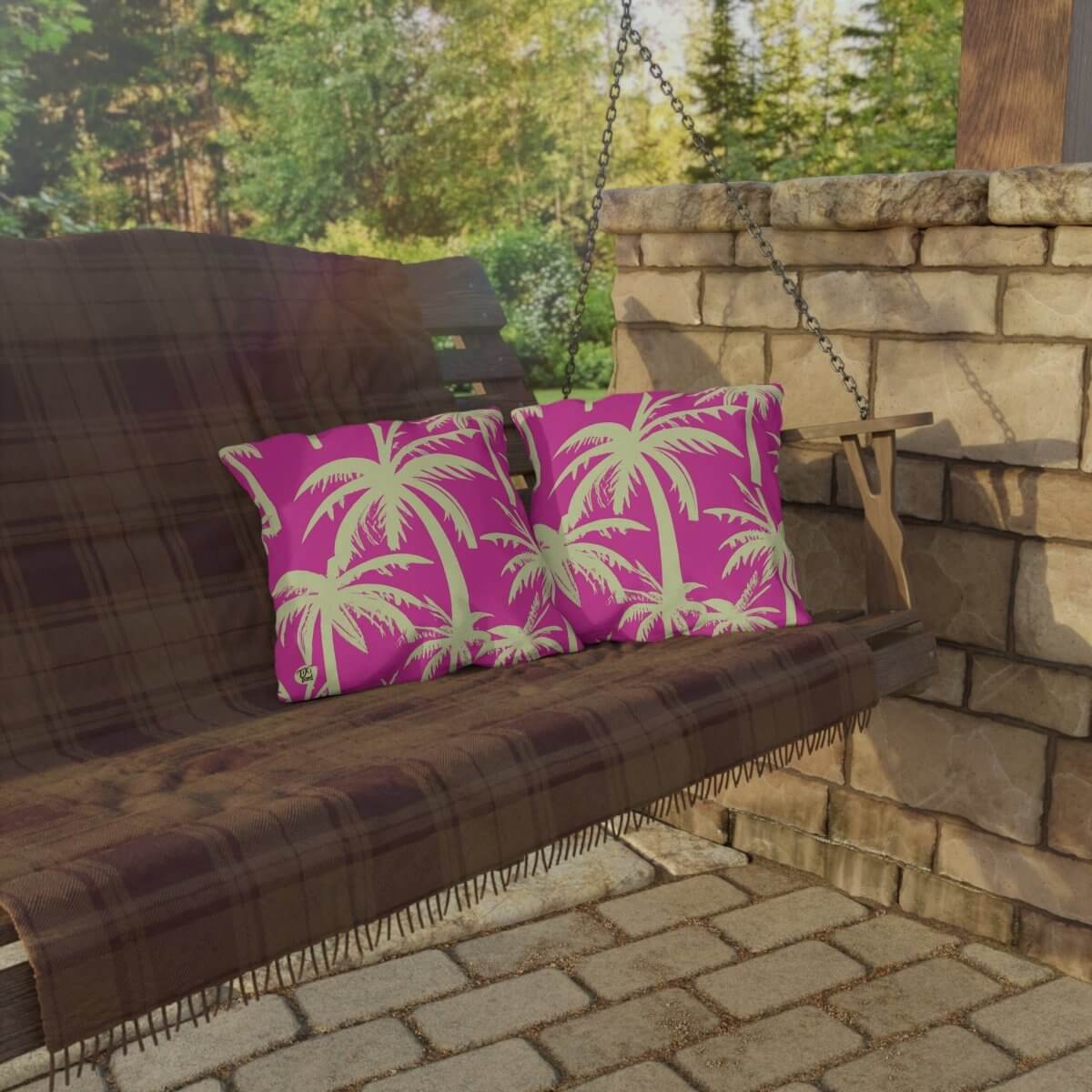 Paradise Pulse - Outdoor Throw Pillow - The Tiki Yard - Outdoor Throw Pillows