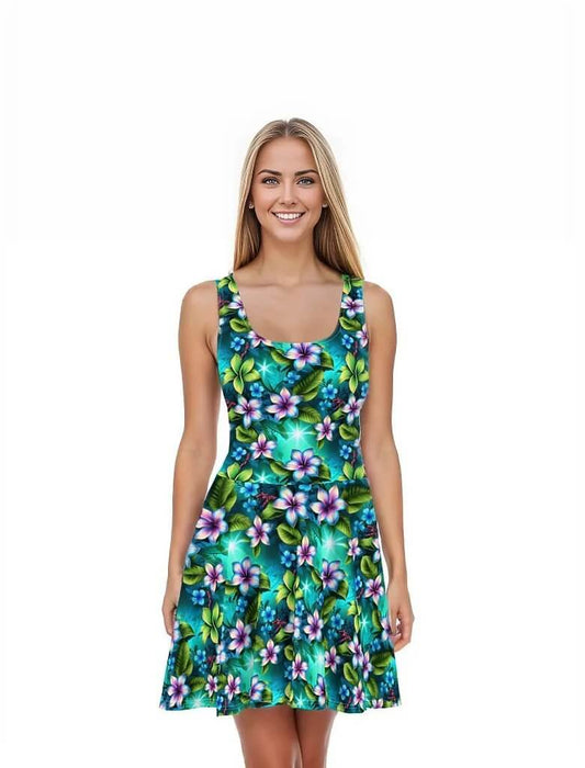 Hanalei Lullaby - Hawaiian Dress - The Tiki Yard - Women's Hawaiian Skater Dress