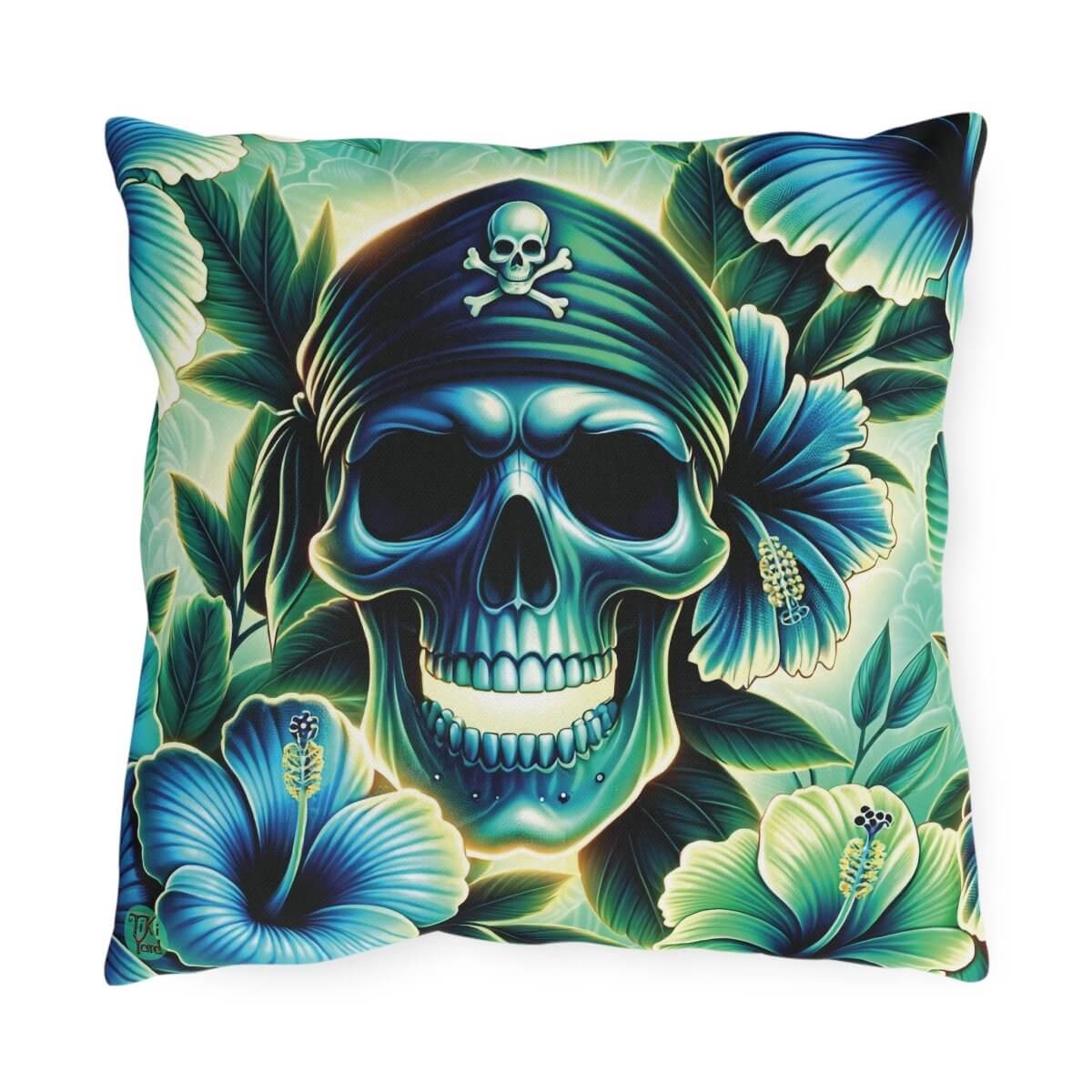 Pirates Aloha - Outdoor Throw Pillow - The Tiki Yard - Outdoor Throw Pillows