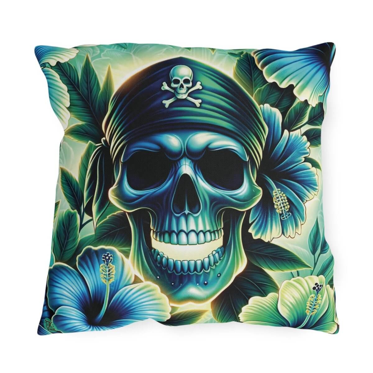 Pirates Aloha - Outdoor Throw Pillow - The Tiki Yard - Outdoor Throw Pillows
