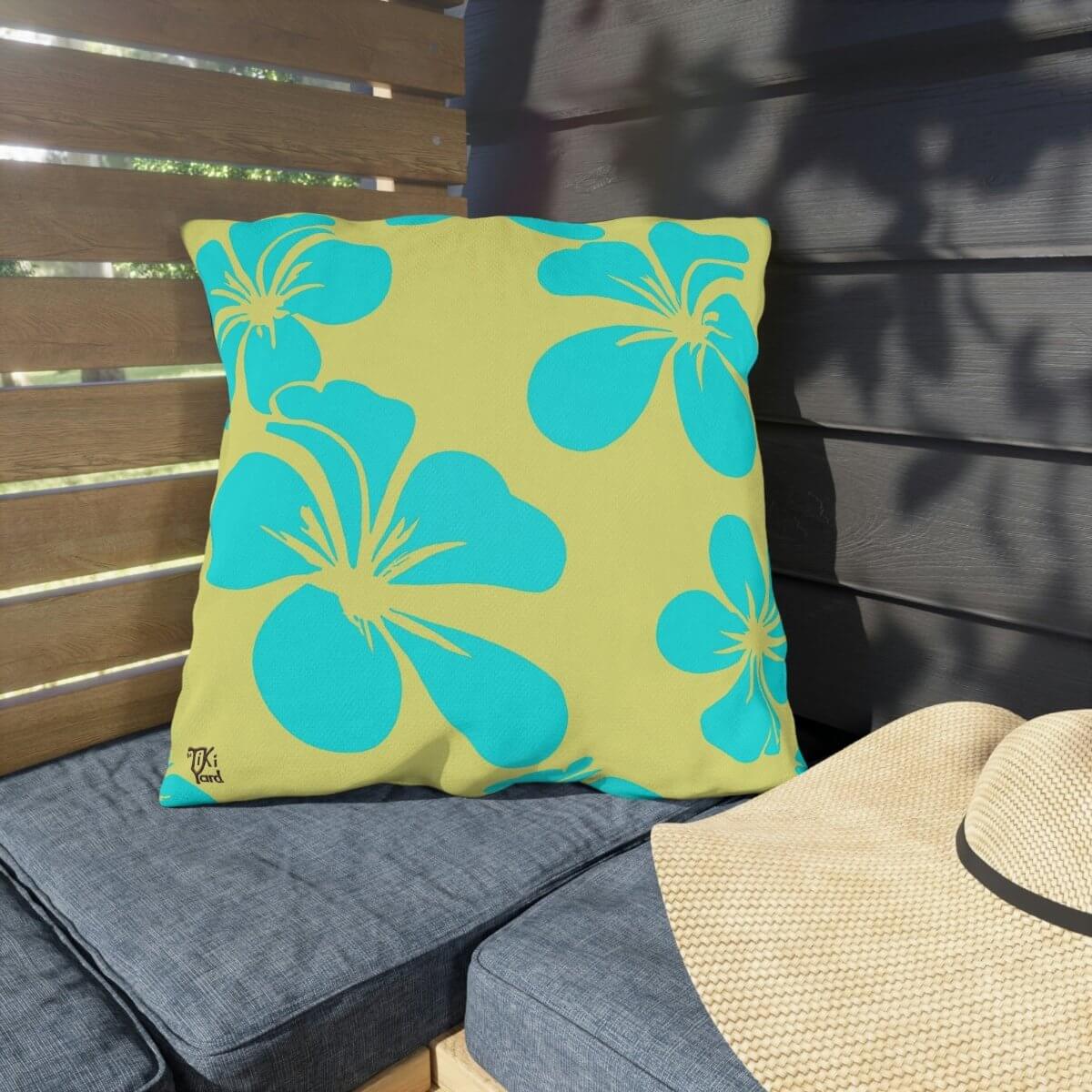 Coastal Blossom - Outdoor Throw Pillow - The Tiki Yard - Outdoor Throw Pillows