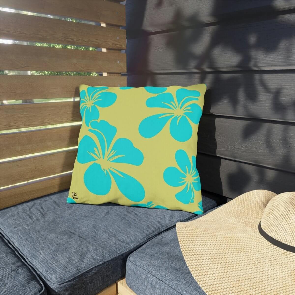 Coastal Blossom - Outdoor Throw Pillow - The Tiki Yard - Outdoor Throw Pillows