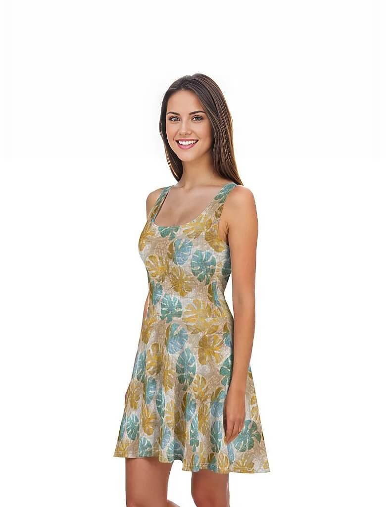 Beach Bum - Hawaiian Dress - The Tiki Yard - Women's Hawaiian Skater Dress