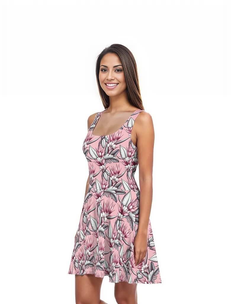 Kauai Dream - Hawaiian Dress - The Tiki Yard - Women's Hawaiian Skater Dress