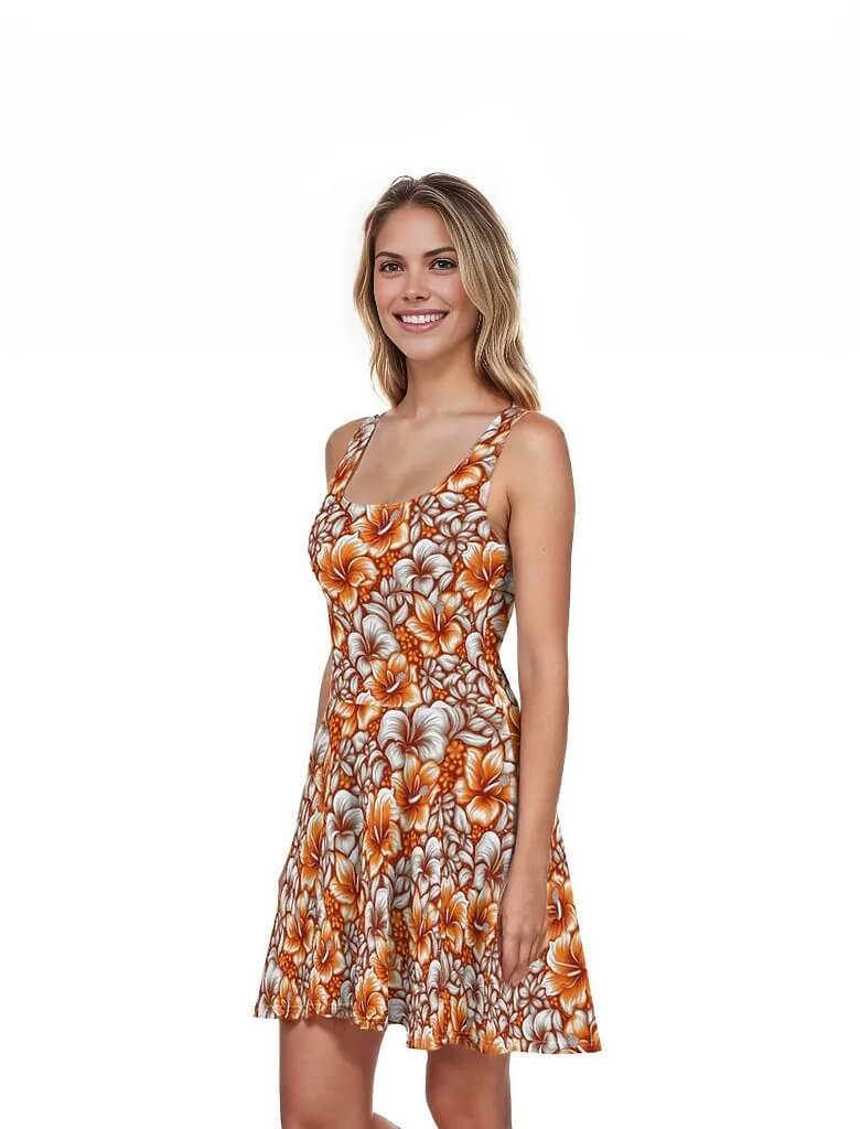 Pele's Dream - Hawaiian Dress - The Tiki Yard - Women's Hawaiian Skater Dress
