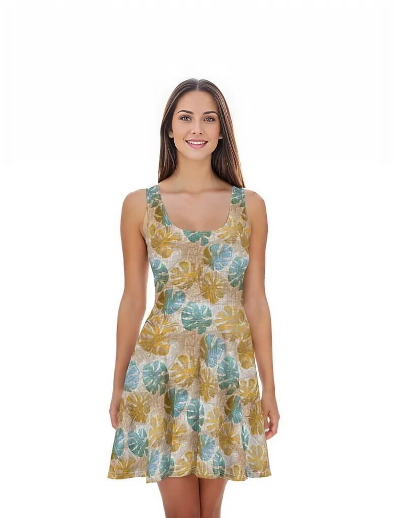Beach Bum - Hawaiian Dress - The Tiki Yard - Women's Hawaiian Skater Dress