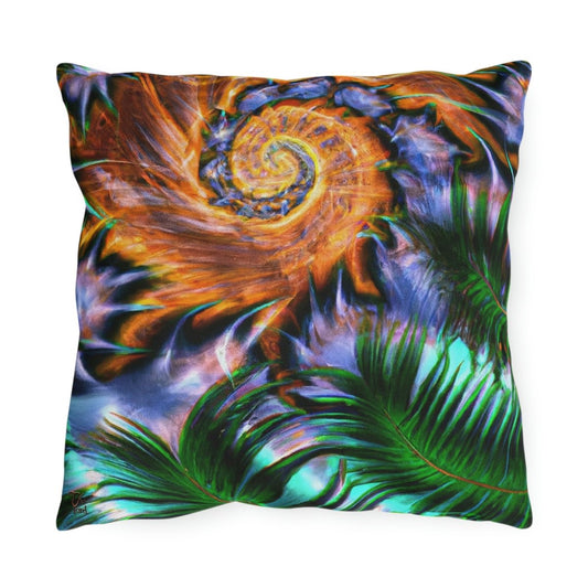 Hawaiian Fantasia - Outdoor Throw Pillow - The Tiki Yard - Outdoor Throw Pillows