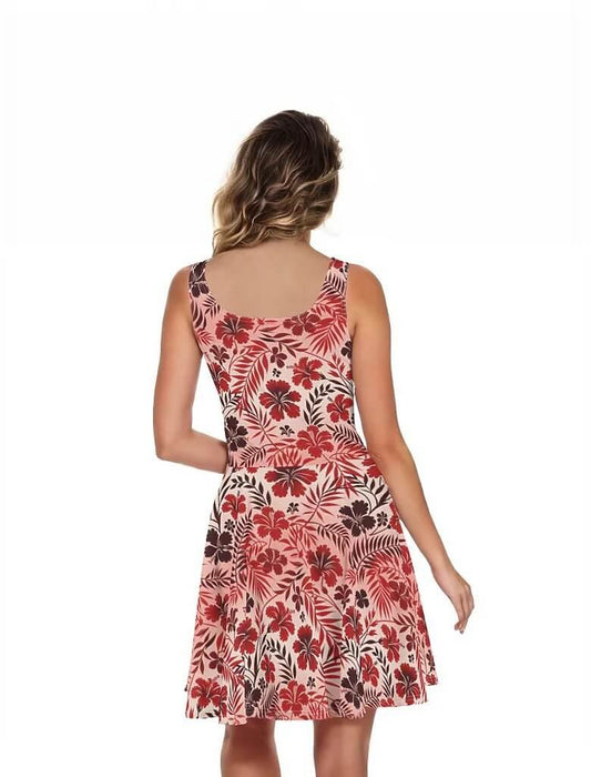 Scarlet Whisper - The Tiki Yard - Women's Hawaiian Skater Dress