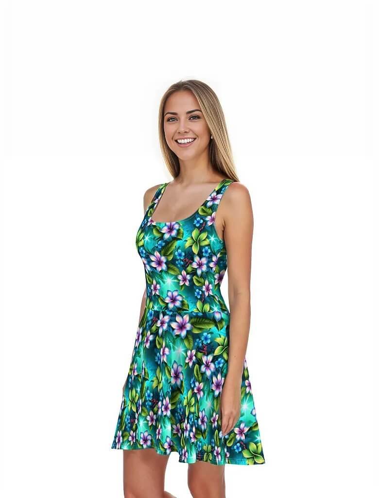 Hanalei Lullaby - Hawaiian Dress - The Tiki Yard - Women's Hawaiian Skater Dress