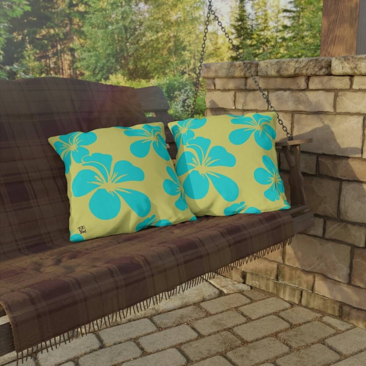 Coastal Blossom - Outdoor Throw Pillow - The Tiki Yard - Outdoor Throw Pillows
