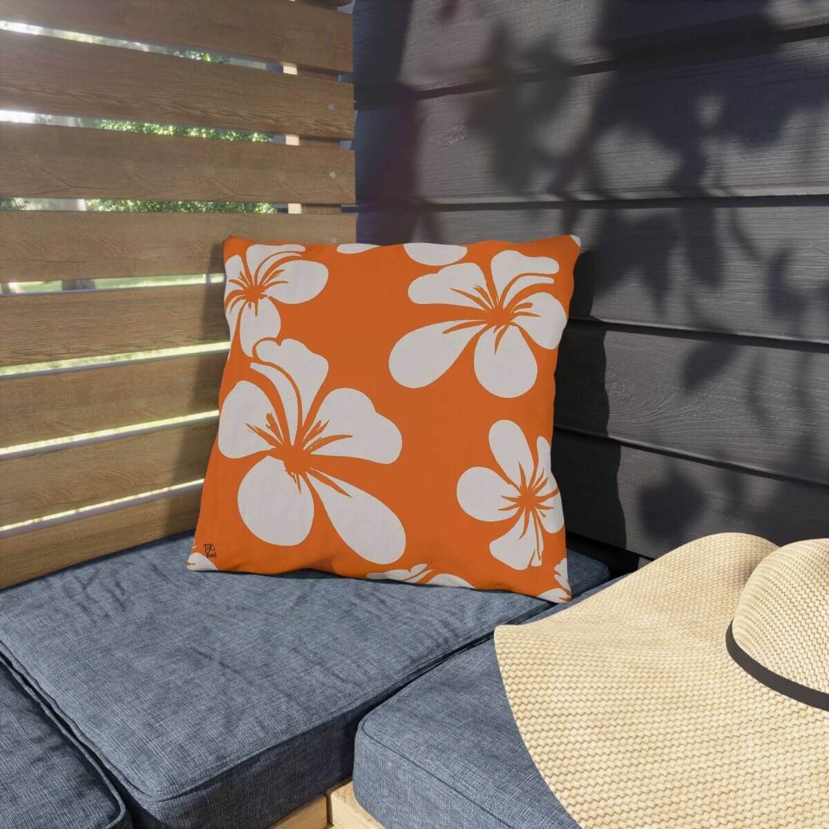 Orange Blossom - Outdoor Throw Pillow - The Tiki Yard - Outdoor Throw Pillows