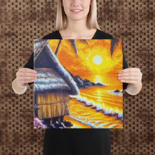 Symphony of the Sun - Digital Art on Canvas 16" x 16" - The Tiki Yard - Wall Art