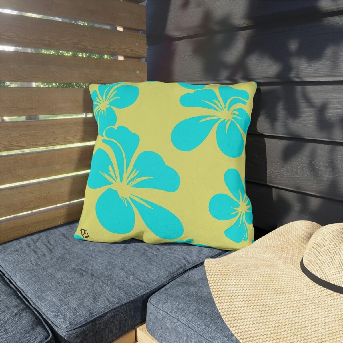 Coastal Blossom - Outdoor Throw Pillow - The Tiki Yard - Outdoor Throw Pillows