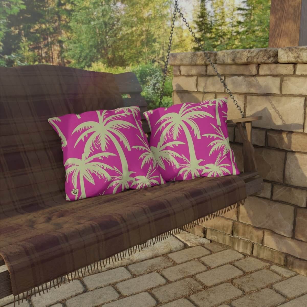 Paradise Pulse - Outdoor Throw Pillow - The Tiki Yard - Outdoor Throw Pillows