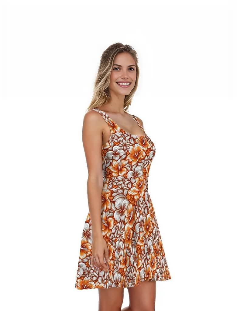 Pele's Dream - Hawaiian Dress - The Tiki Yard - Women's Hawaiian Skater Dress