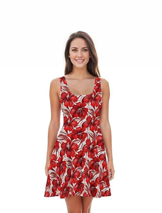 Luau Secrets - Hawaiian Dress - The Tiki Yard - Women's Hawaiian Skater Dress