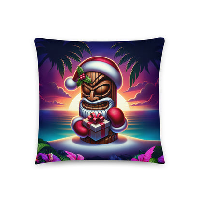 Santa Tiki - Indoor Christmas Throw Pillow