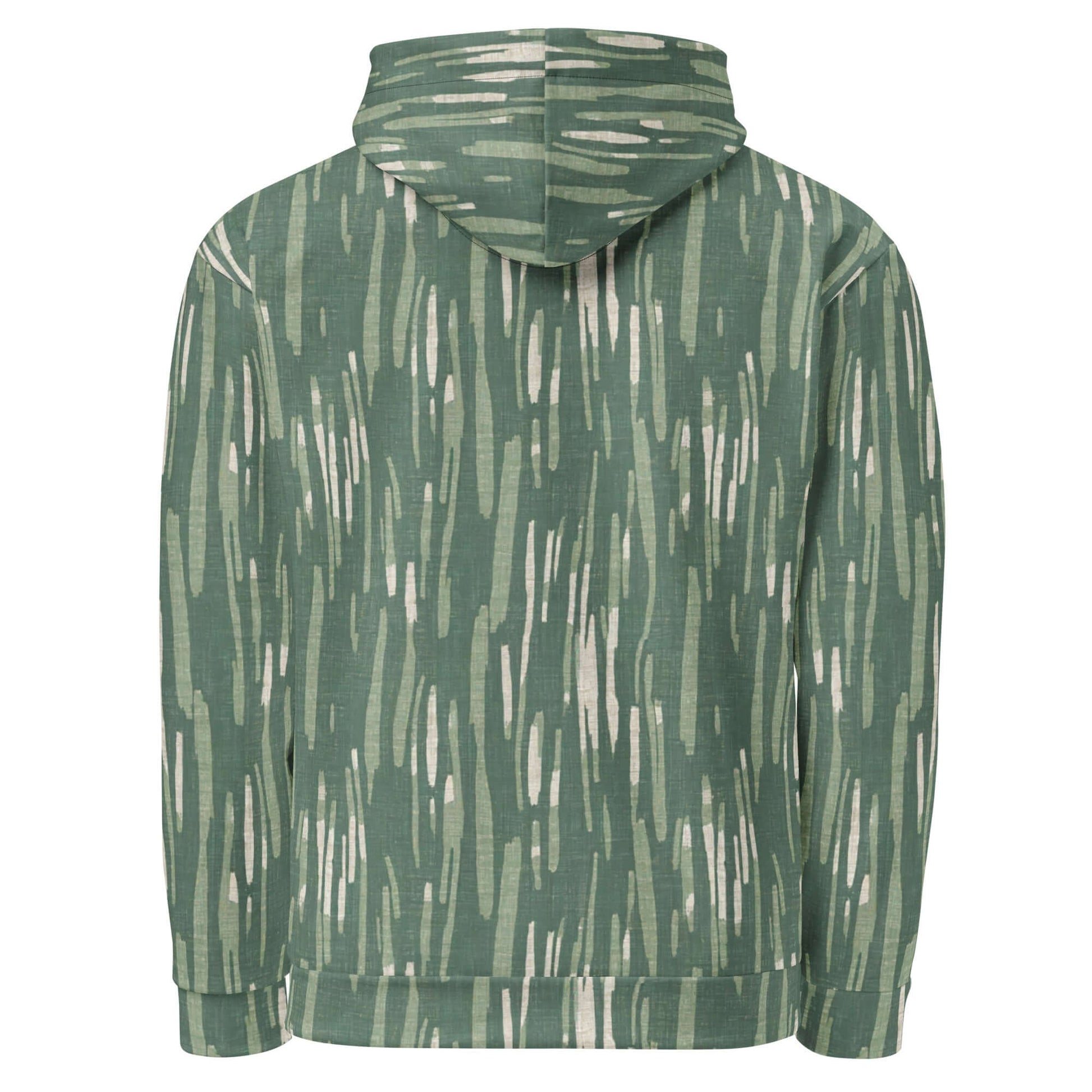 Tiki Nahele Hawaiian hoodie in green with white abstract pattern, stylish and comfortable for casual wear