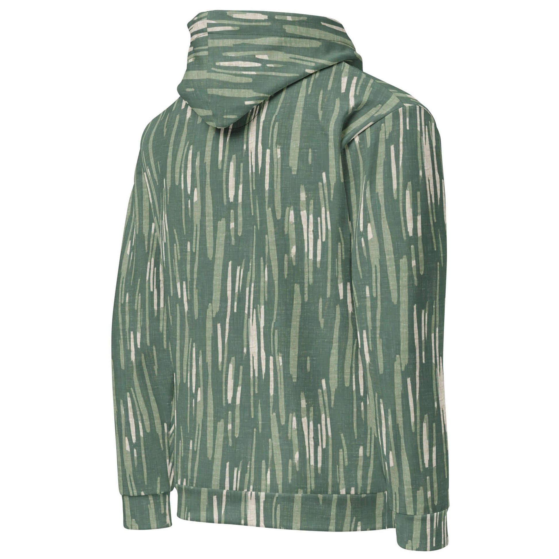 Stylish Tiki Nahele Hawaiian Hoodie in green with unique white pattern, perfect for cool evenings and casual days.