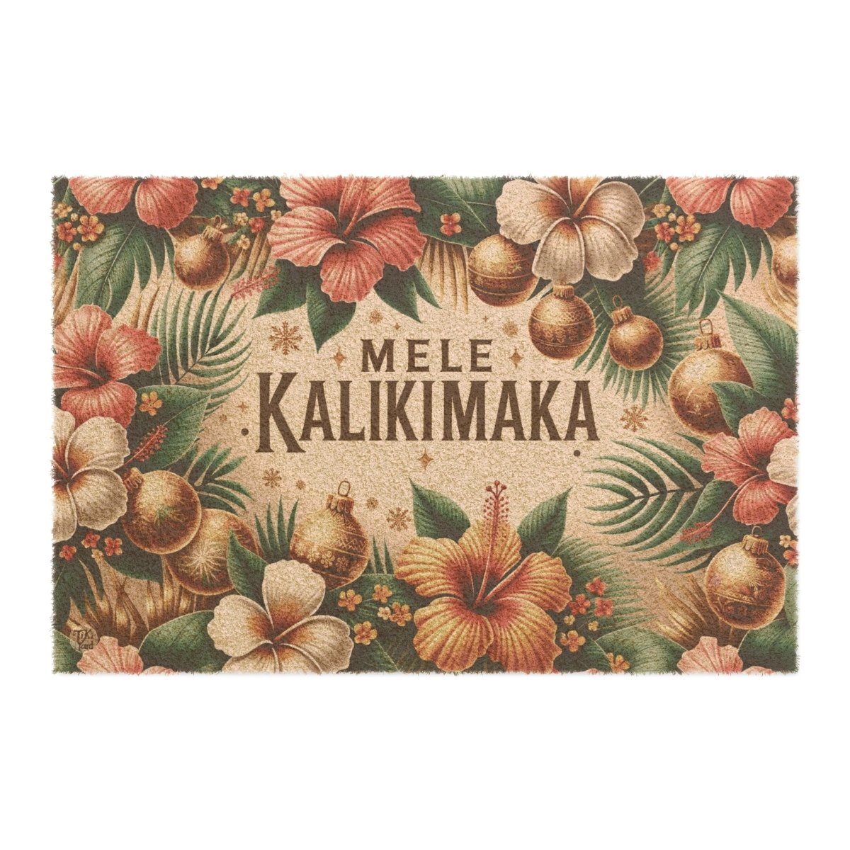 Mele Kalikimaka Paradise - Doormat - The Tiki Yard - Outdoor Christmas Doormat