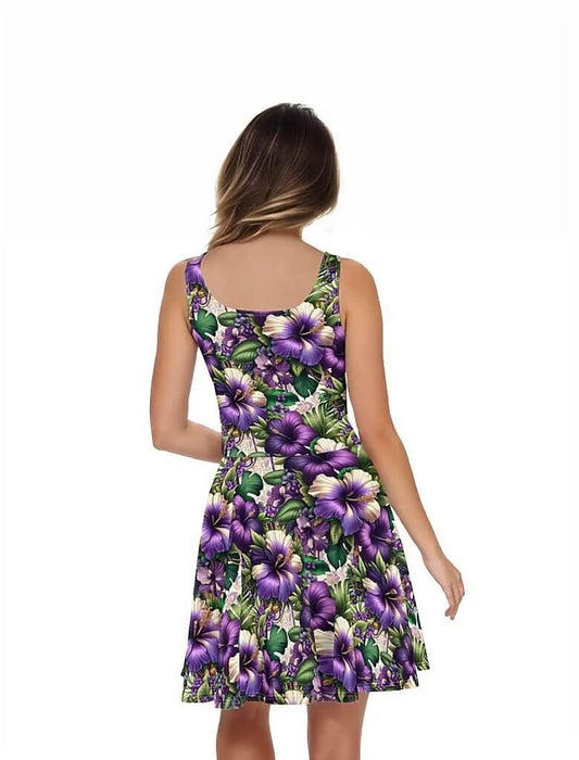 Kauai Karnival - Hawaiian Dress - The Tiki Yard - Women's Hawaiian Skater Dress