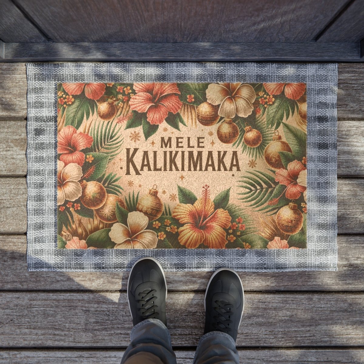 Mele Kalikimaka Paradise - Doormat - The Tiki Yard - Outdoor Christmas Doormat