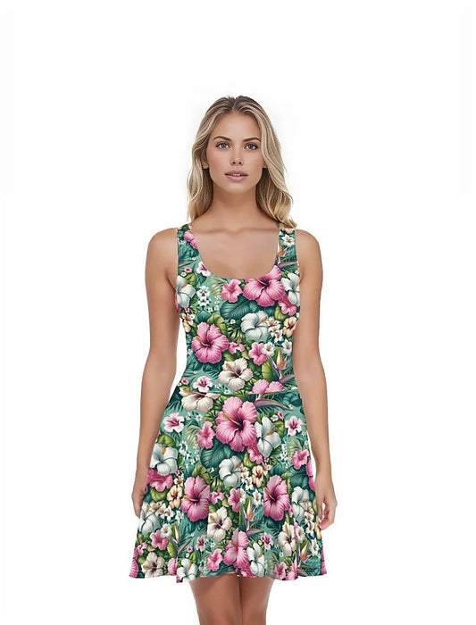 Waimea Bloom - Women's Hawaiian Dress - The Tiki Yard - Women's Hawaiian Skater Dress