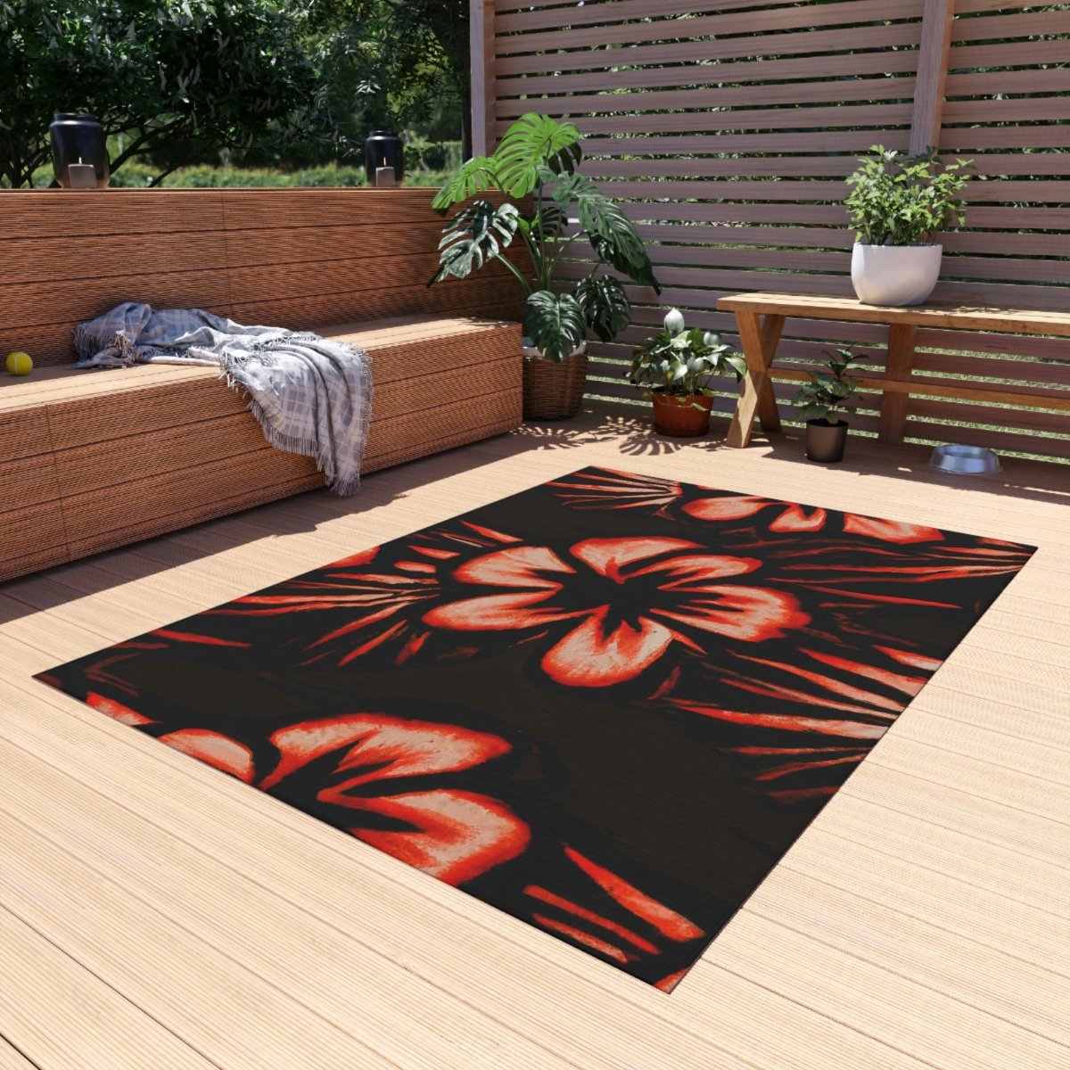 Sunset Blooms - Outdoor Rug - The Tiki Yard - Outdoor Rugs