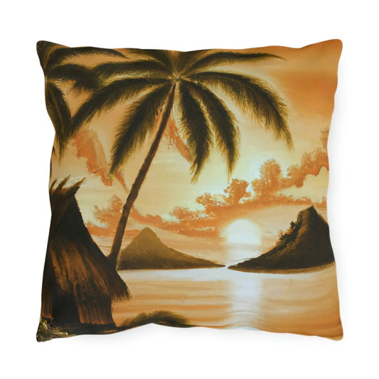 Echoes of Hawaii - Outdoor Throw Pillow - The Tiki Yard - Outdoor Throw Pillows