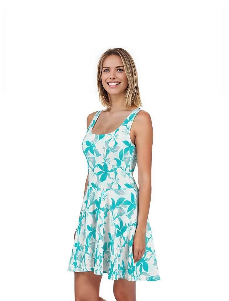 Kapua Mist - Dress - The Tiki Yard - Women's Hawaiian Skater Dress