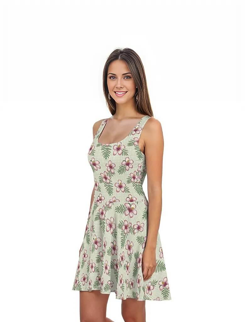 Pacific Mist - Hawaiian Dress - The Tiki Yard - Women's Hawaiian Skater Dress