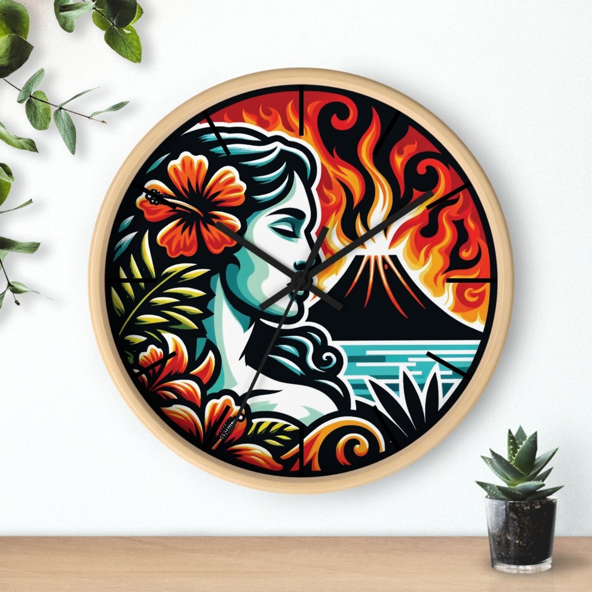 Burning Desire - Wall Clock - The Tiki Yard - Wall Clocks