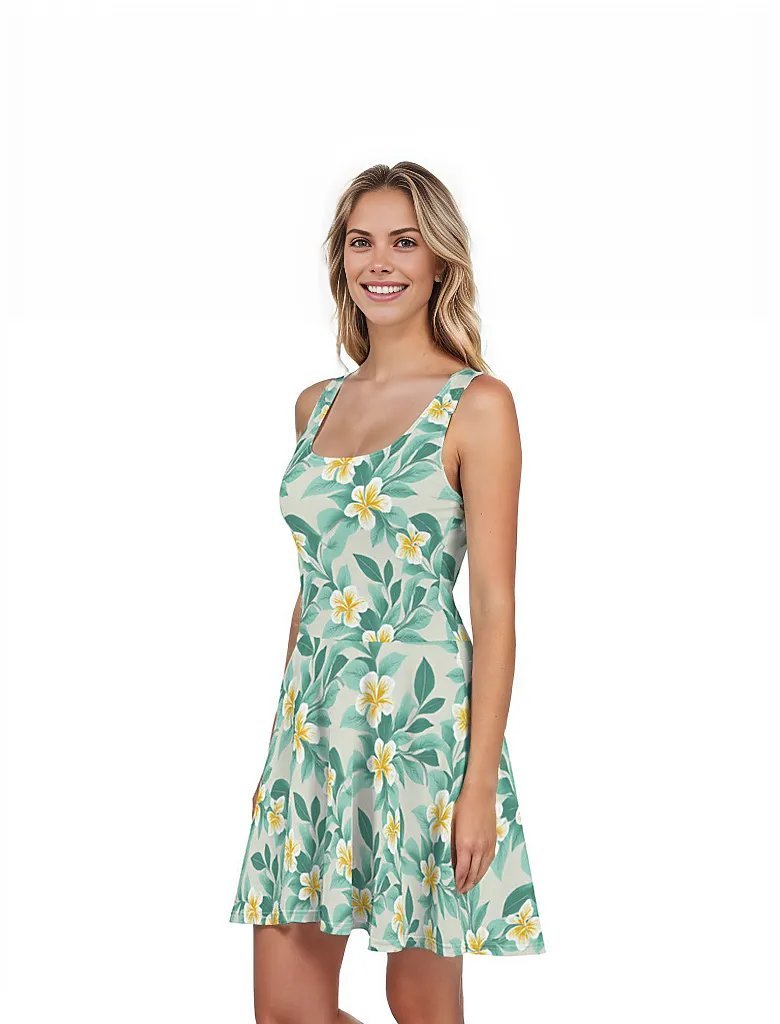 kakahiaka Dew - Hawaiian Dress - The Tiki Yard - Women's Hawaiian Skater Dress