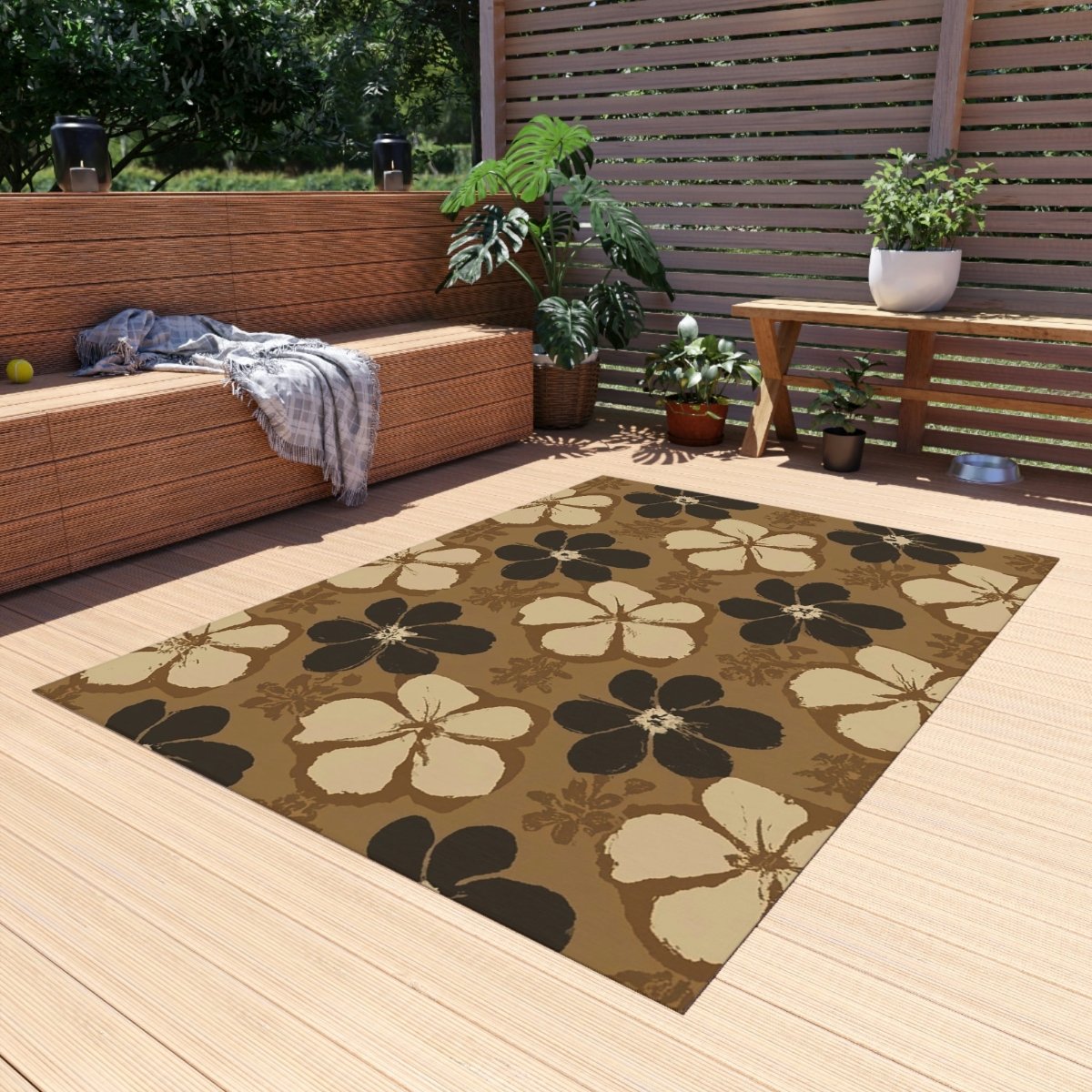 Tapa Flora - Outdoor Rug - The Tiki Yard - Outdoor Rugs