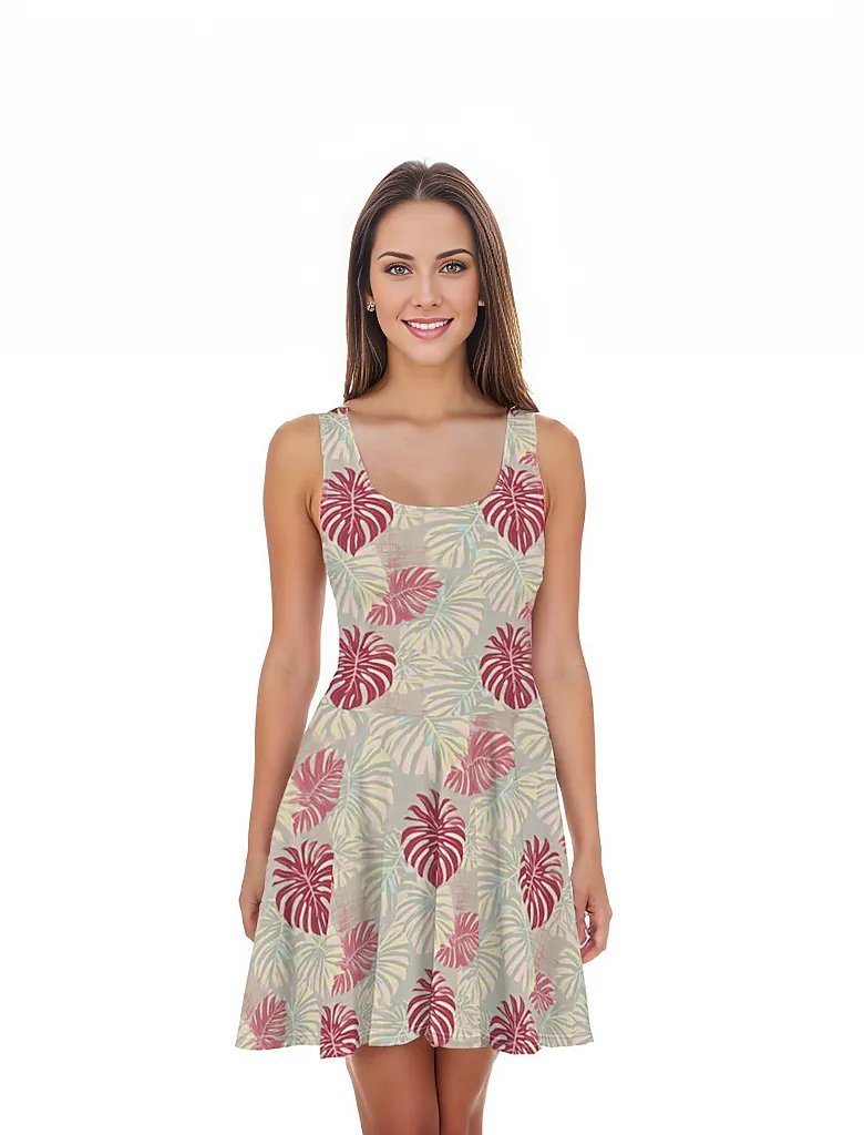 Oahu Dream - Hawaiian Dress - The Tiki Yard - Women's Hawaiian Skater Dress