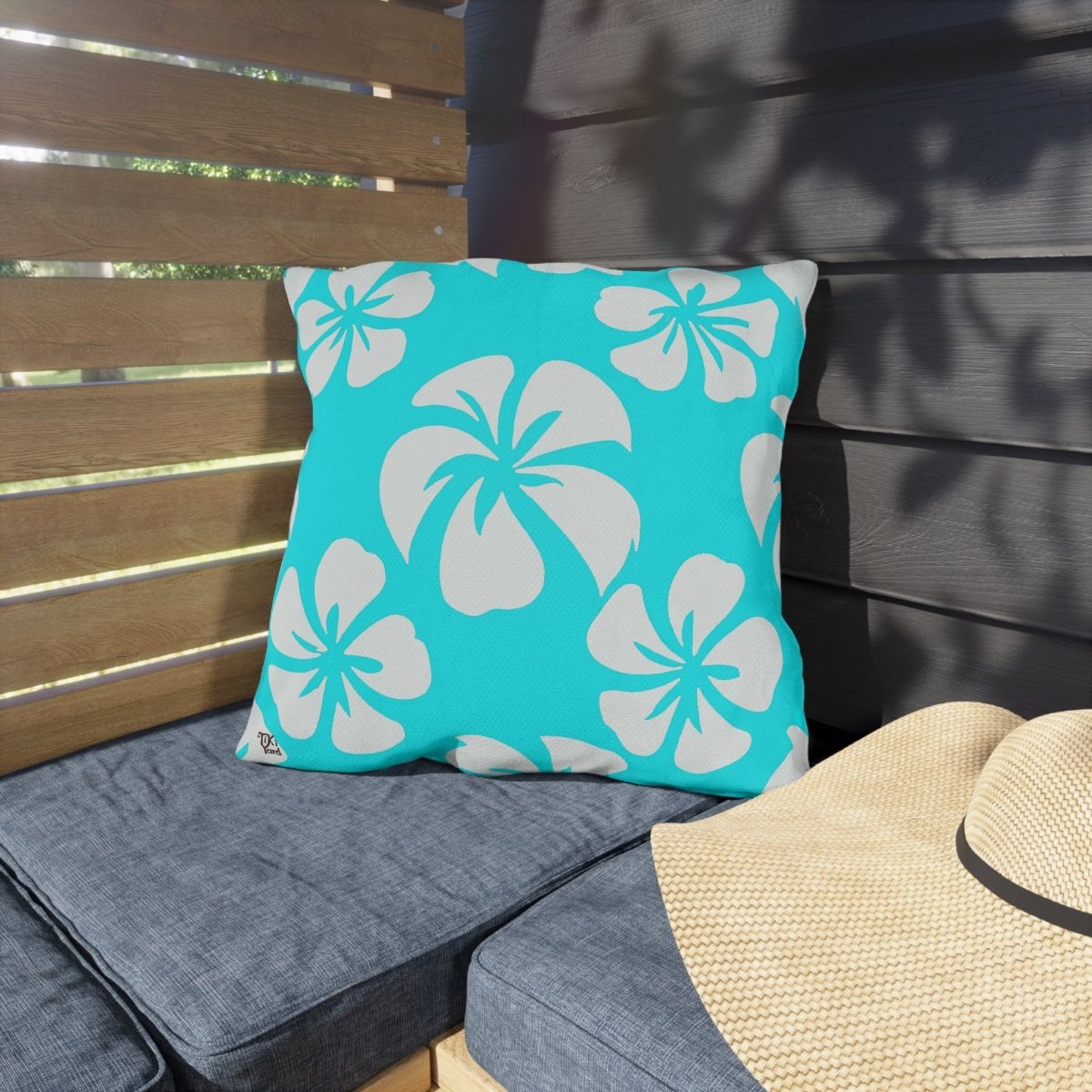 Sea Flowers - Outdoor Throw Pillow - The Tiki Yard - Outdoor Throw Pillows