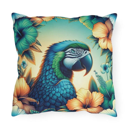 Parrot Garden - Outdoor Throw Pillow - The Tiki Yard - Outdoor Throw Pillows