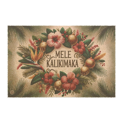 Mele Kalikimaka Welcome - Doormat - The Tiki Yard - Outdoor Christmas Doormat