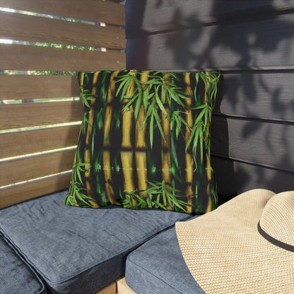 Bamboo Shadows - Outdoor Throw Pillow - The Tiki Yard - Outdoor Throw Pillows