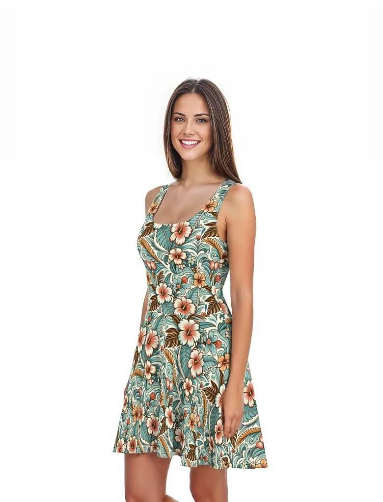 Kona Breeze - Hawaiian Dress - The Tiki Yard - Women's Hawaiian Skater Dress