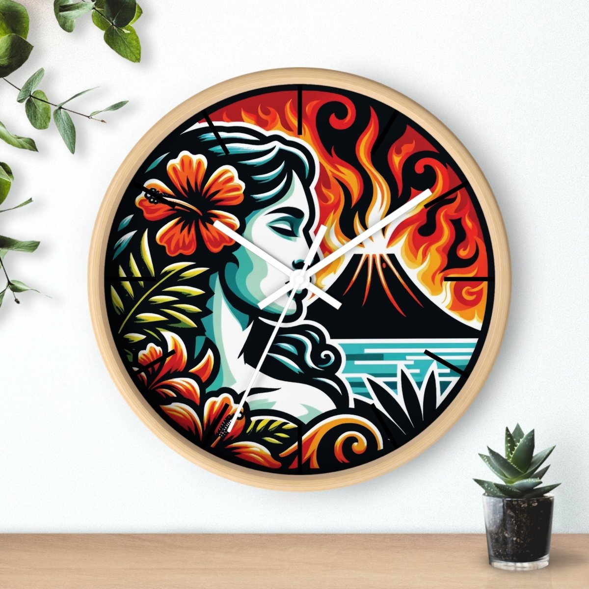 Burning Desire - Wall Clock - The Tiki Yard - Wall Clocks