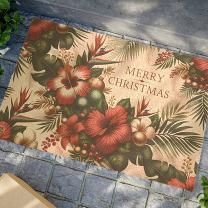 Christmas Luau - Doormat - The Tiki Yard - Outdoor Christmas Doormat