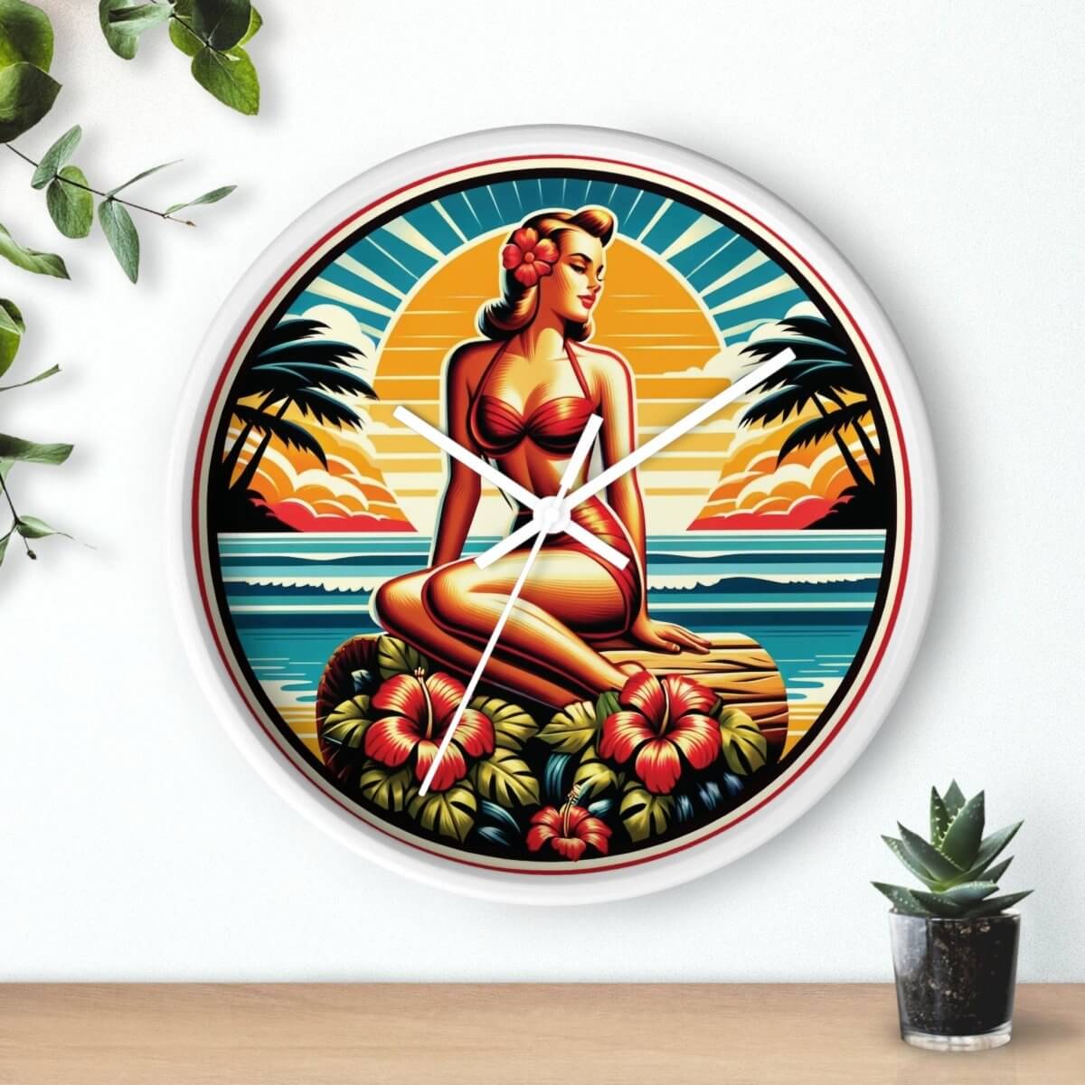 Sunset Dreams - Wall Clock - The Tiki Yard - Wall Clocks