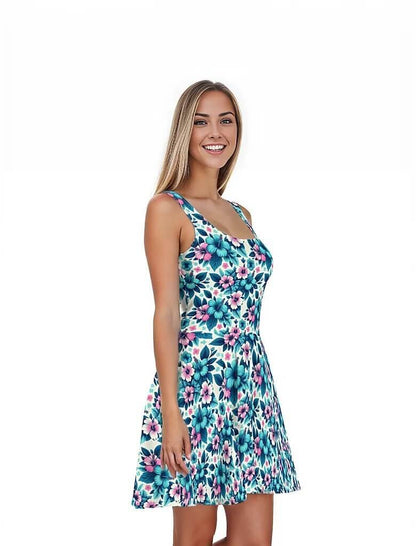 Nohea Pua - Hawaiian Dress - The Tiki Yard - Women's Hawaiian Skater Dress