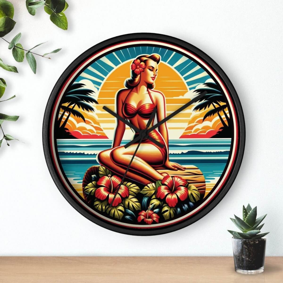 Sunset Dreams - Wall Clock - The Tiki Yard - Wall Clocks