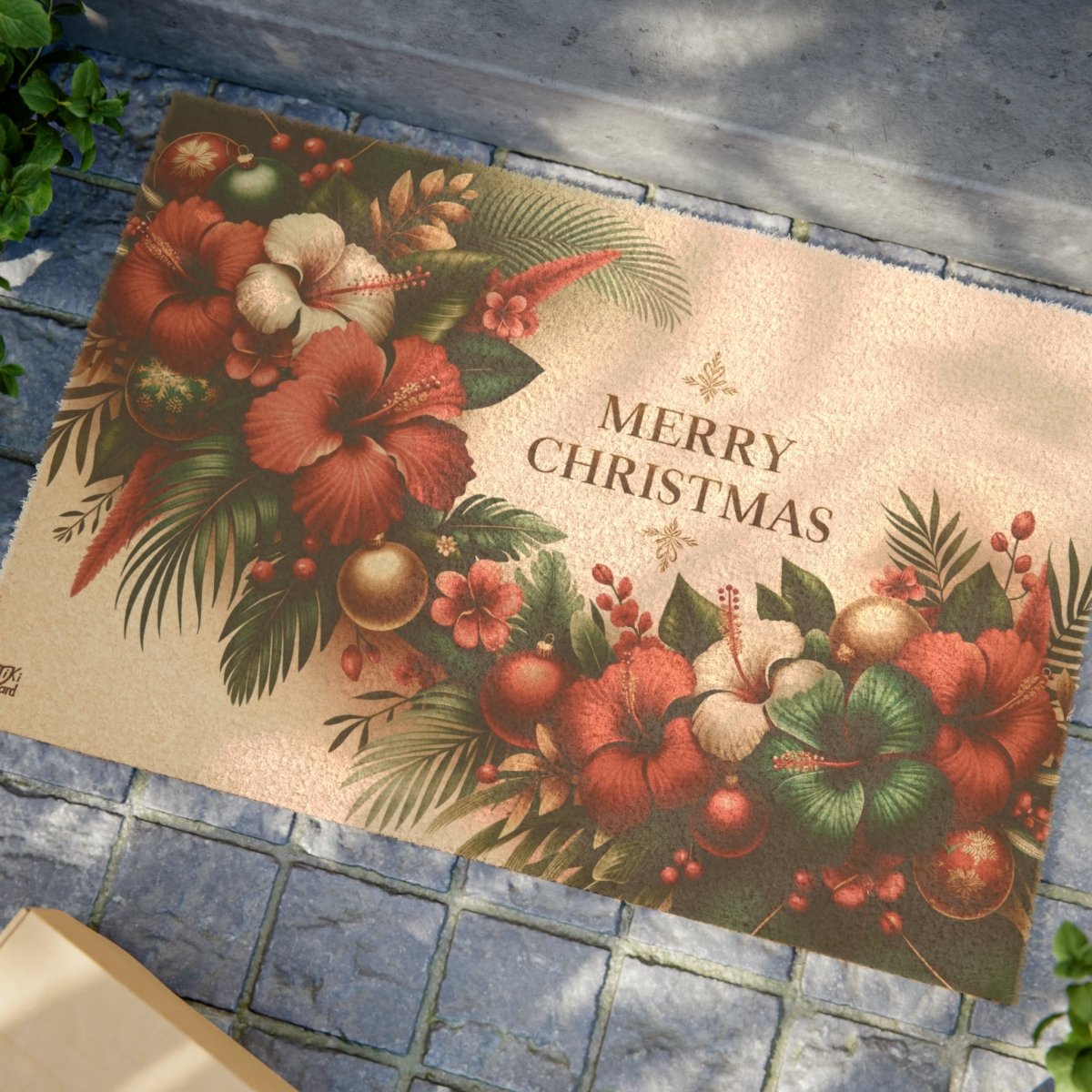 Island Merry Christmas - Doormat - The Tiki Yard - Outdoor Christmas Doormat