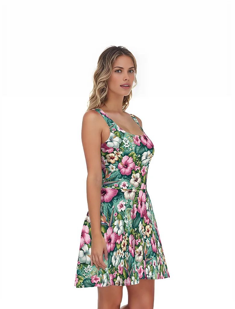 Waimea Bloom - Women's Hawaiian Dress - The Tiki Yard - Women's Hawaiian Skater Dress