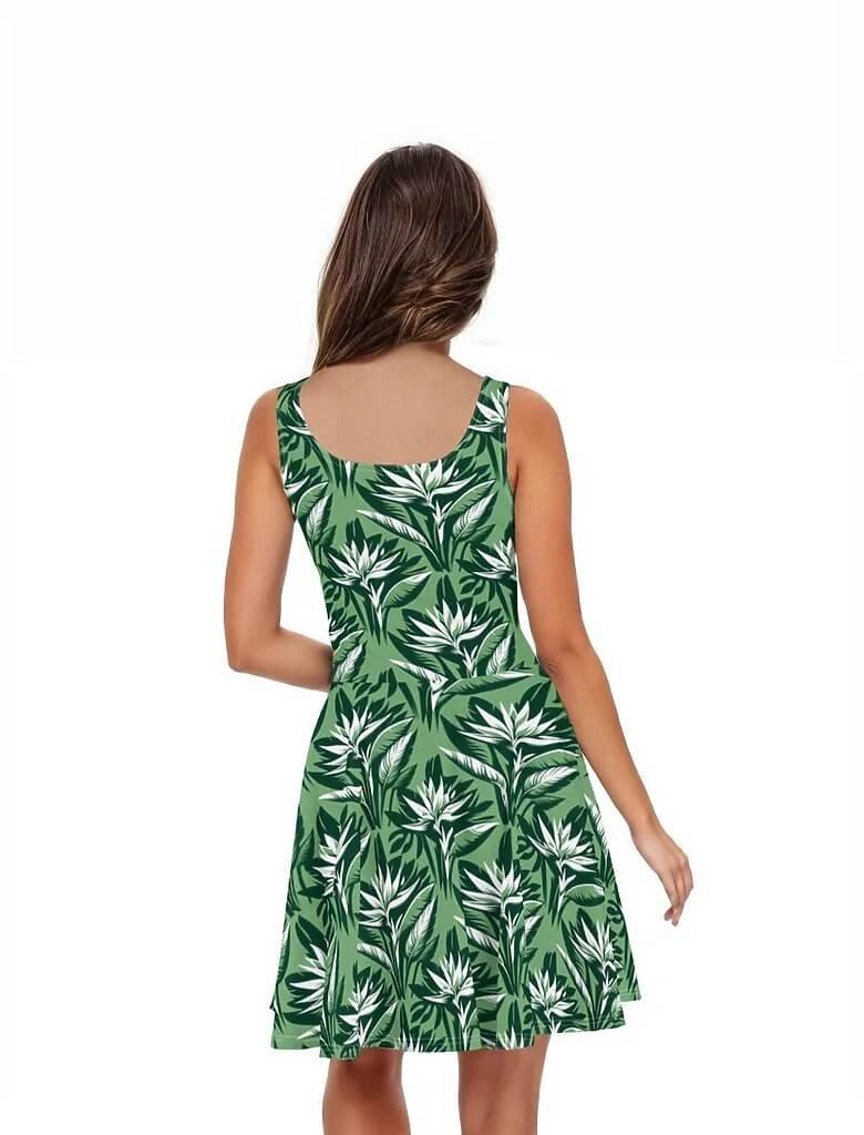 Verdant Dreams - Hawaiian Dress - The Tiki Yard - Women's Hawaiian Skater Dress